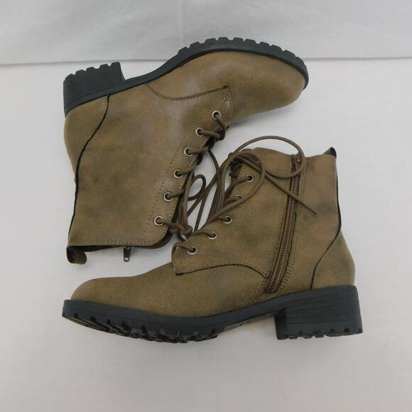 Sun Stone Women's Frankiee Lace-up Zipper Ankle Boots Taupe Size 5 New - Picture 3 of 9